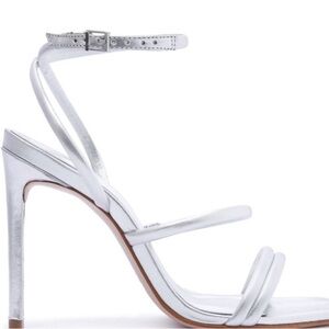 Schutz Silver Nylla Strappy Heels